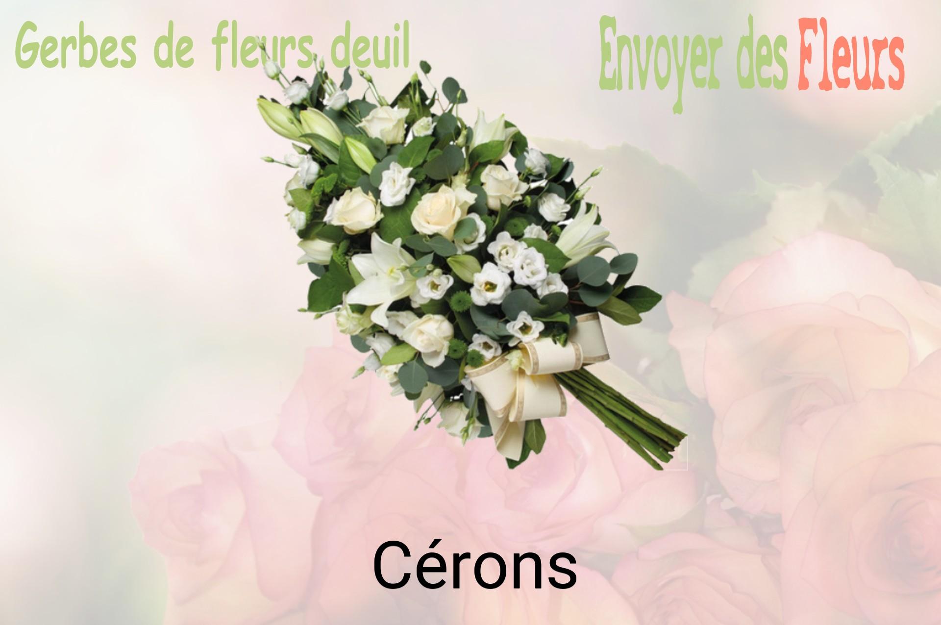 Gerbe de fleurs de deuil livrée à Cérons